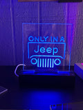 LED Acrylic Jeep Lovers Sign