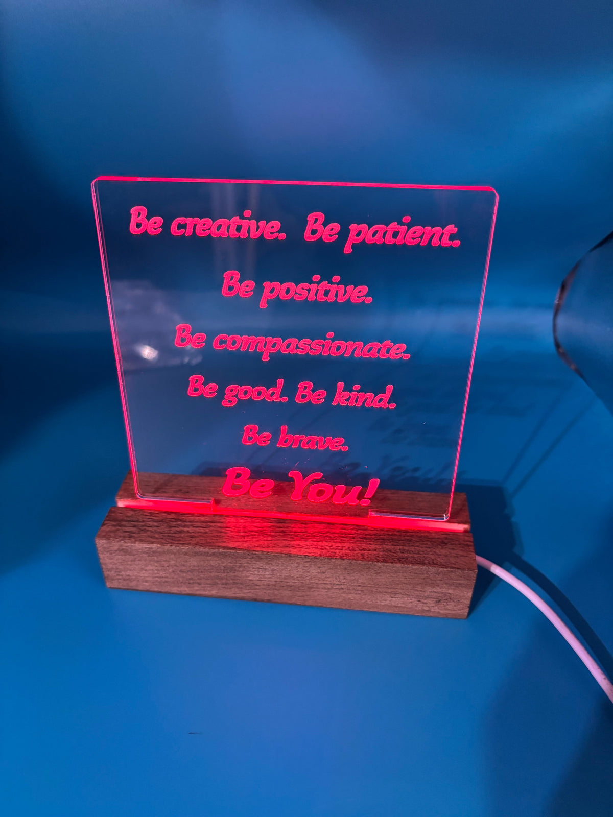 LED Acrylic Affirmations Boys' and Girls' Room Decoration