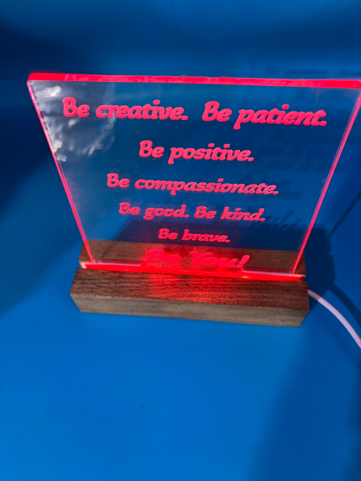 LED Acrylic Affirmations Boys' and Girls' Room Decoration