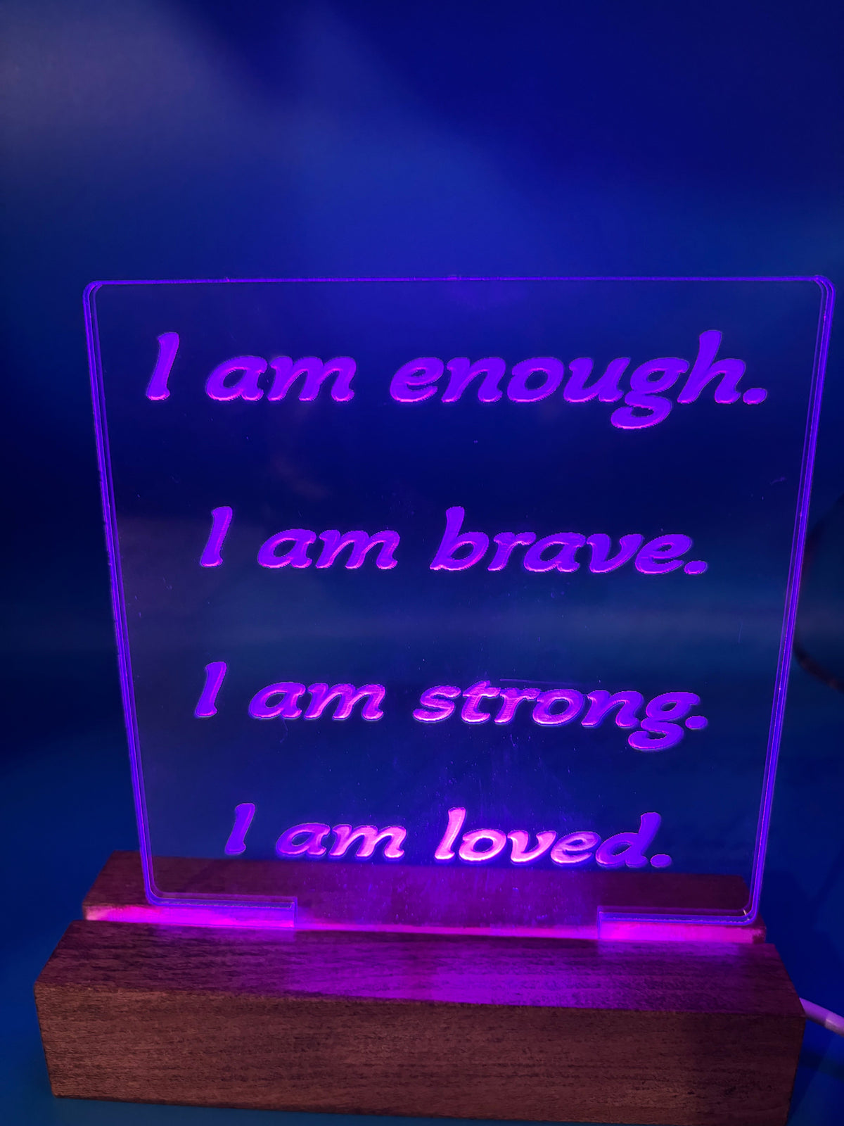 LED Acrylic I Am Affirmations Room Decoration Sign