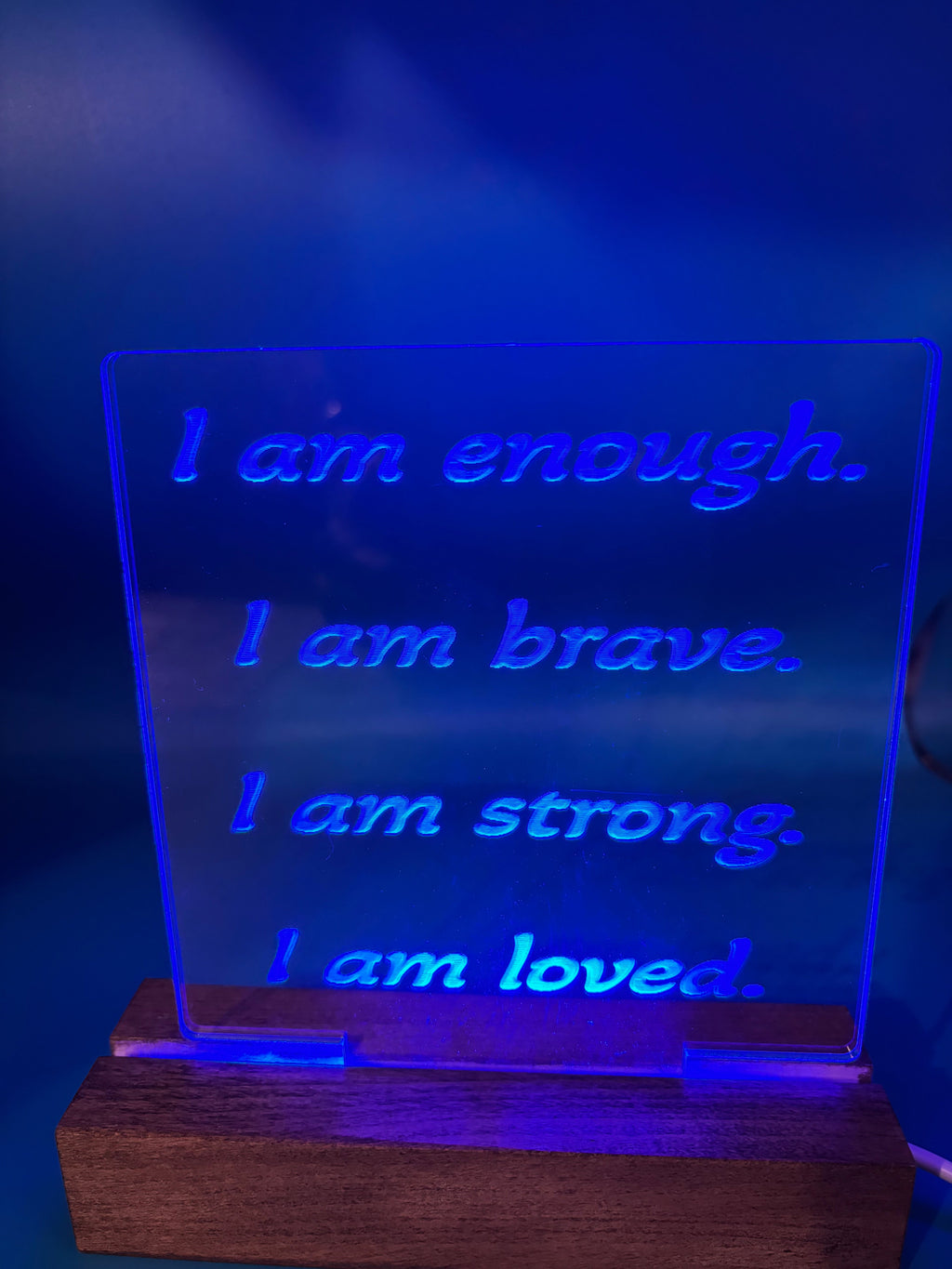 LED Acrylic I Am Affirmations Room Decoration Sign