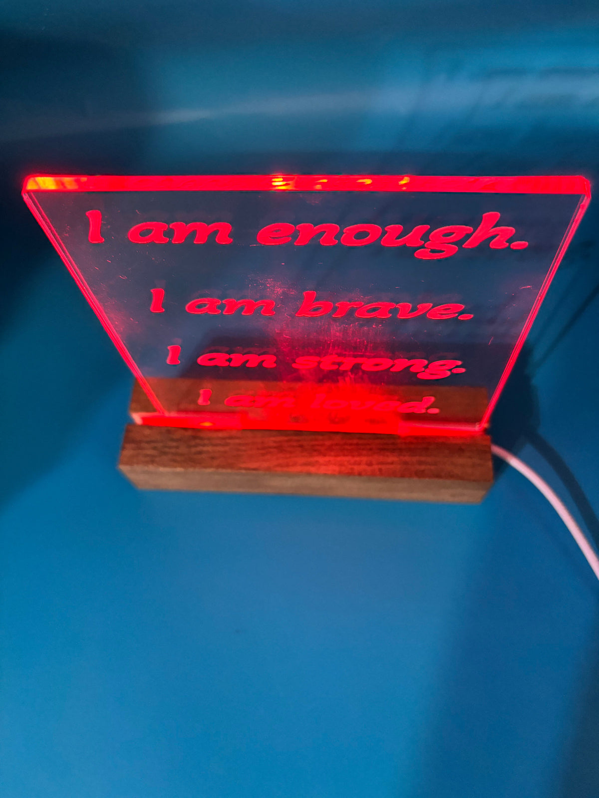 LED Acrylic I Am Affirmations Room Decoration Sign