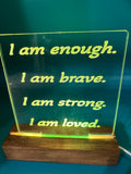 LED Acrylic Sign I Am Affirmations Girls/Boys Room Decoration