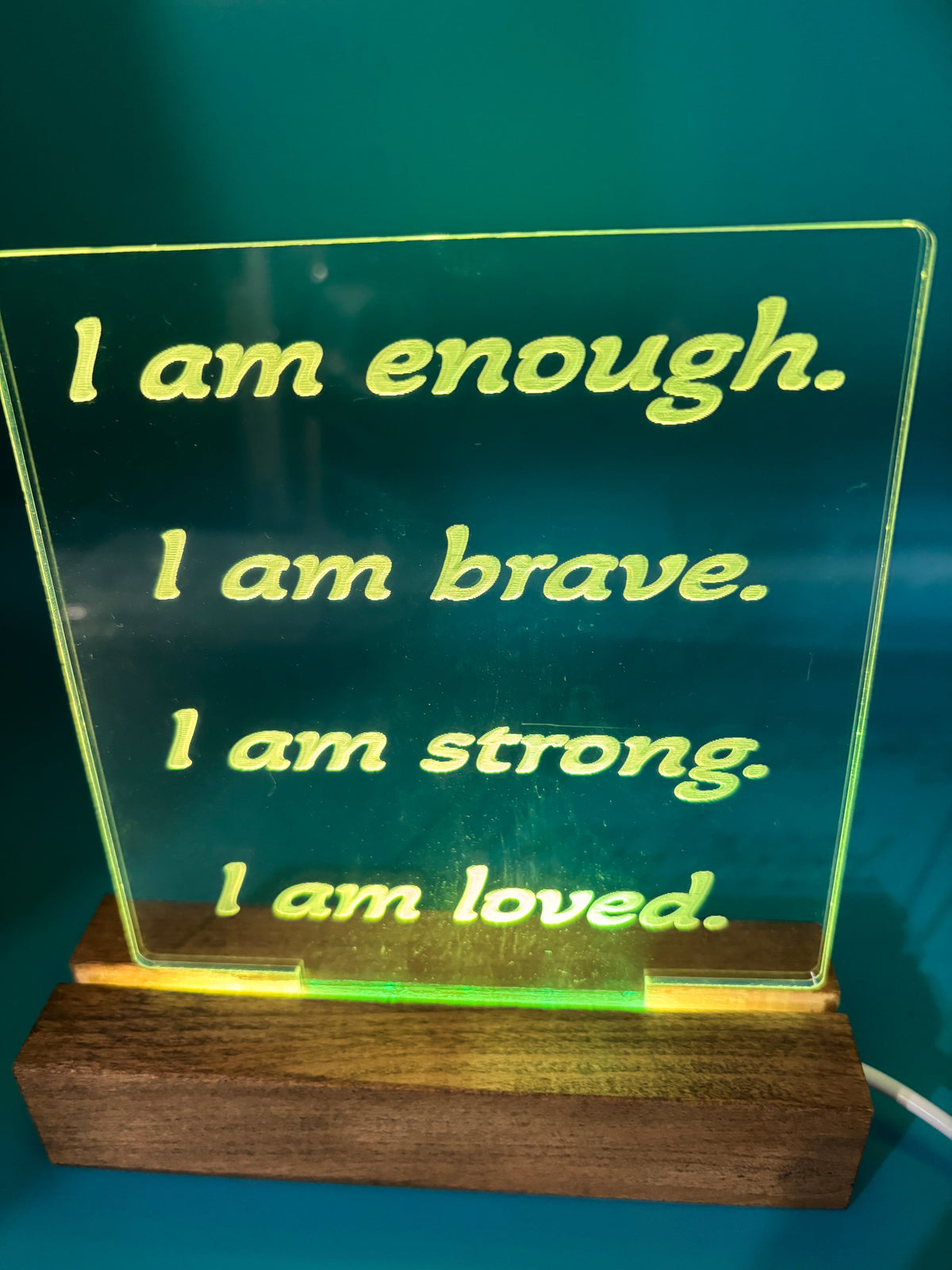 LED Acrylic Sign I Am Affirmations Girls/Boys Room Decoration