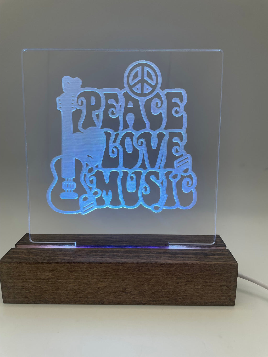 LED Acrylic Peace Love Music Sign