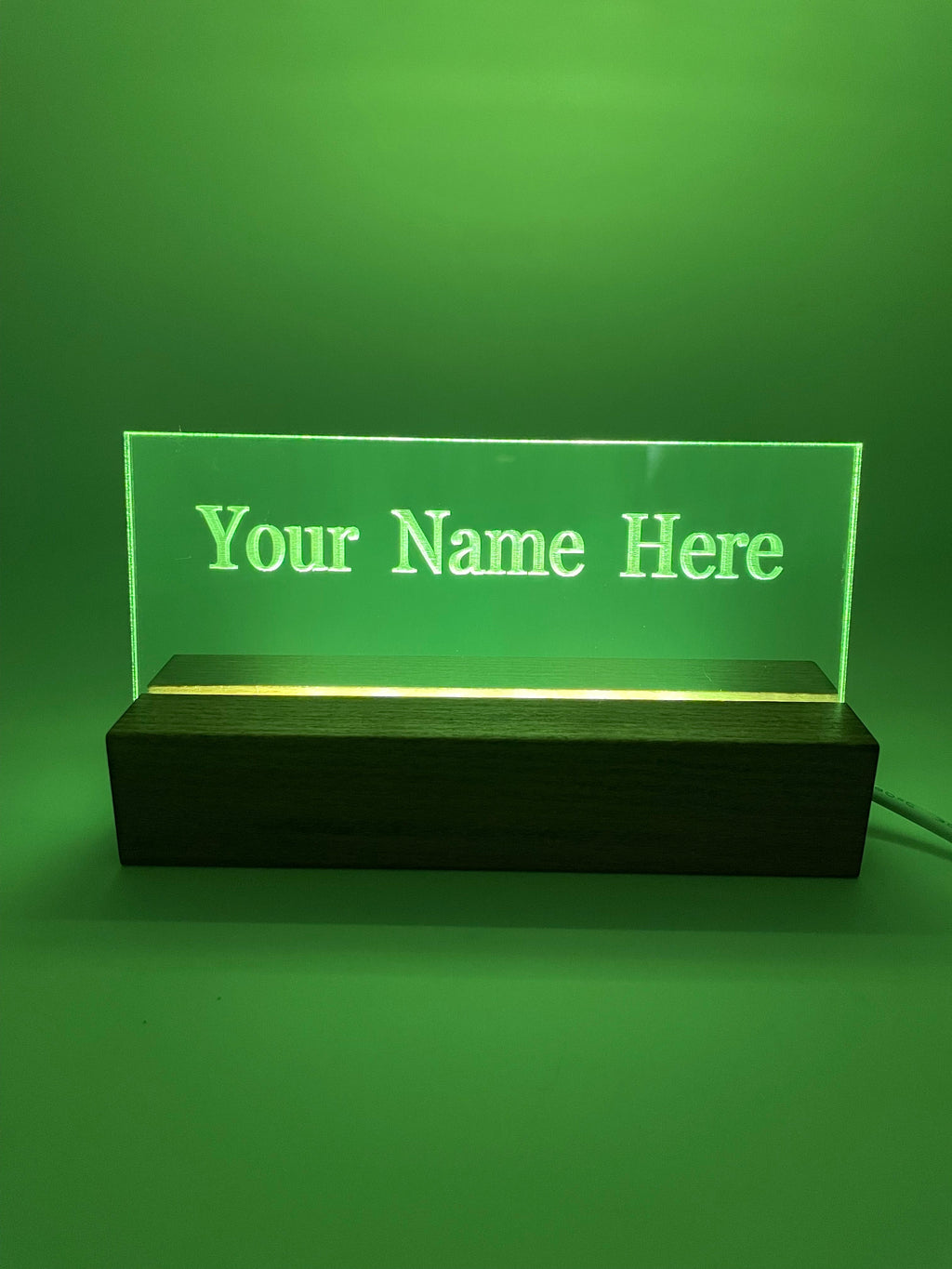 LED Acrylic Personalized Name Plate, Artwork, Custom Lighted Sign For Desk or Room