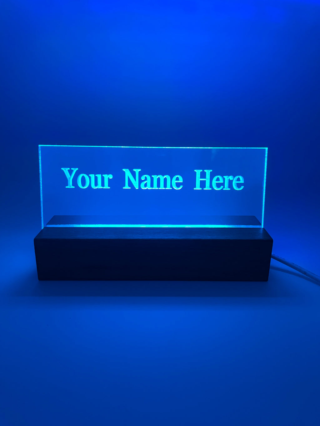 LED Acrylic Personalized Name Plate, Artwork, Custom Lighted Sign For Desk or Room