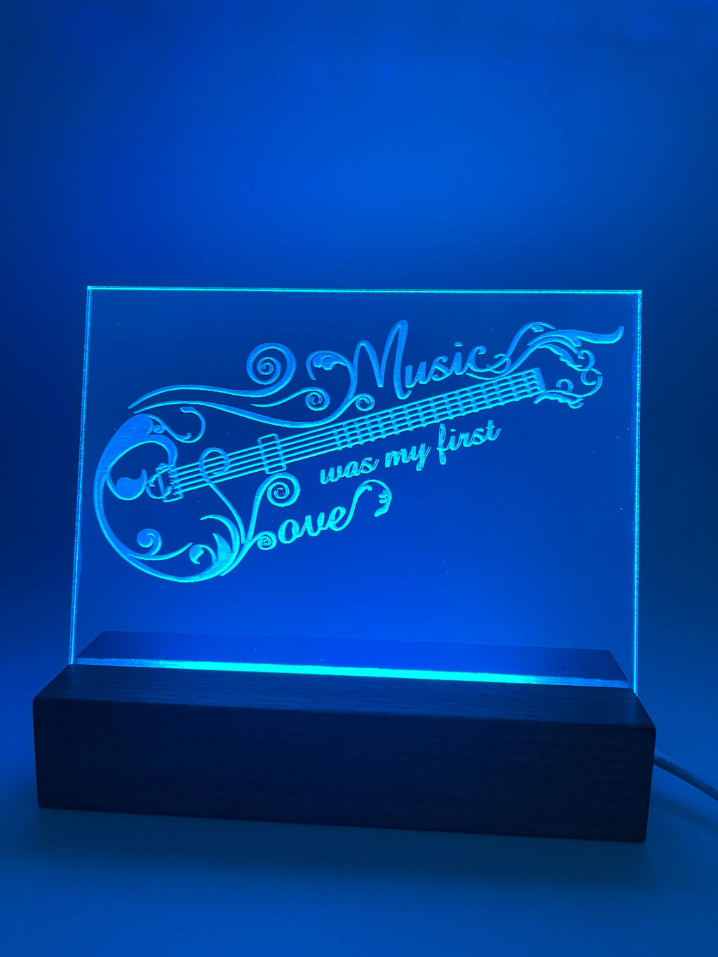 LED Acrylic Personalized Name Plate, Artwork, Custom Lighted Sign For Desk or Room