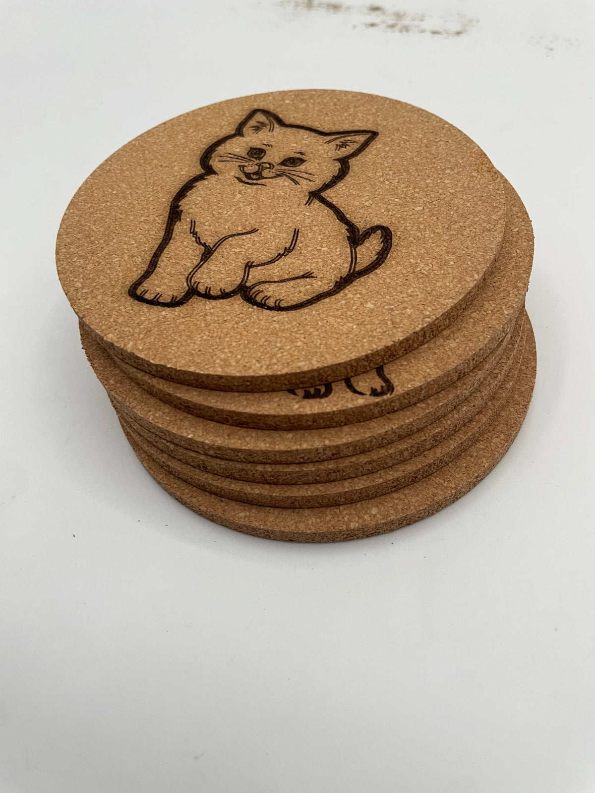 Cat Cork Coaster 6 Pack
