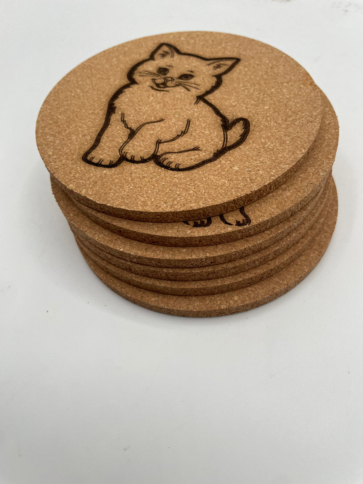 Cat Cork Coaster 6 Pack