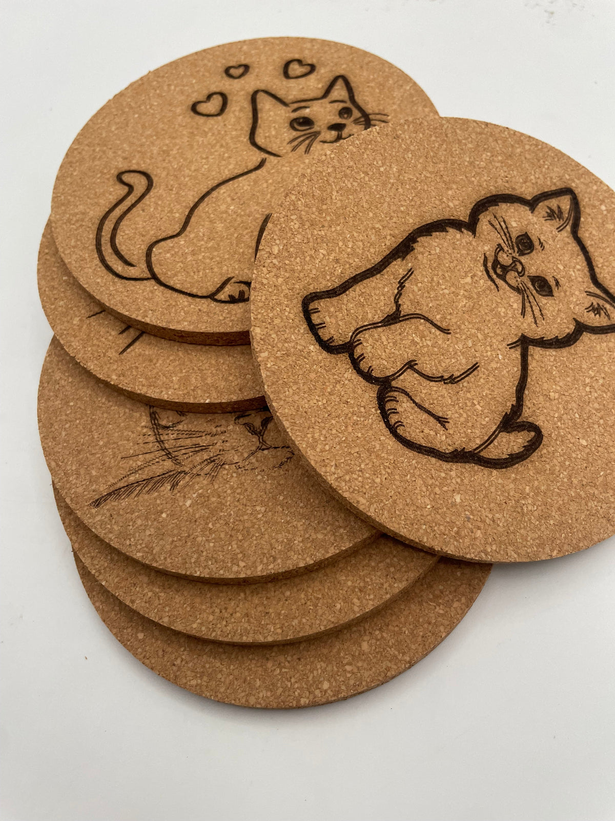 Cat Cork Coaster 6 Pack