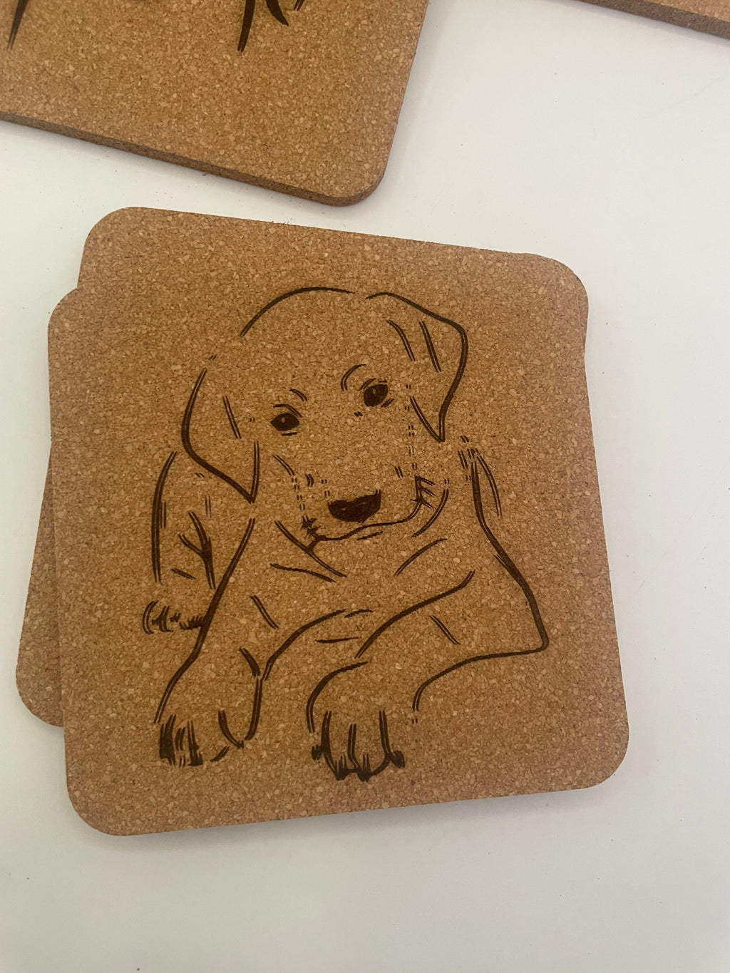 6 Pack Dog and Puppy Cork Coasters