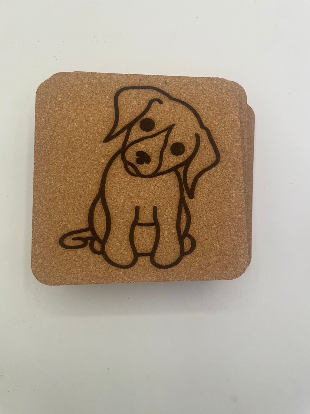 6 Pack Dog and Puppy Cork Coasters