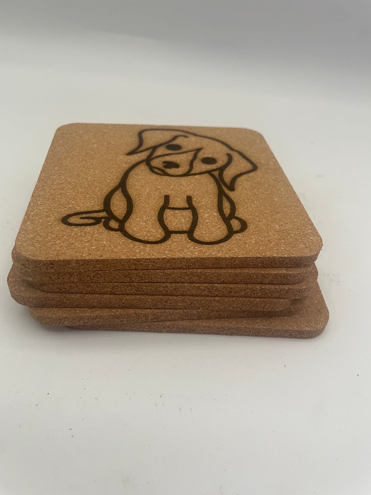 6 Pack Dog and Puppy Cork Coasters