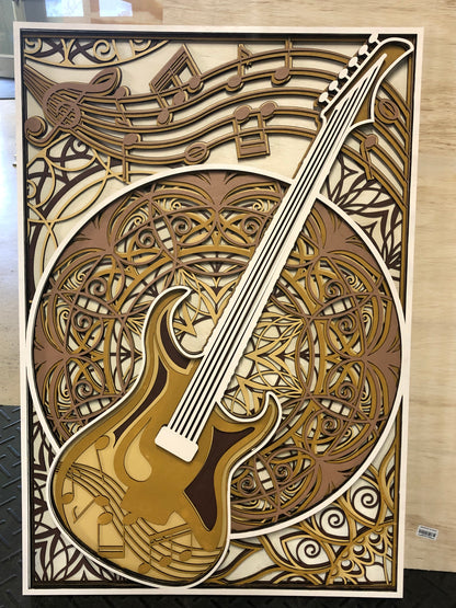 3D Guitar Wall Art