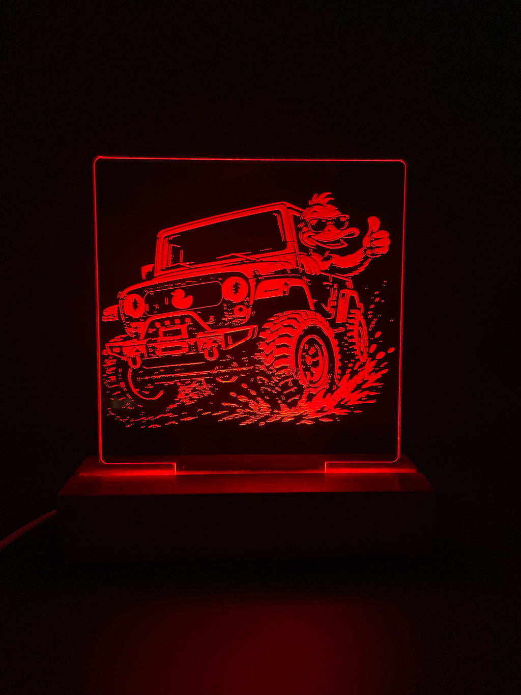 LED Acrylic Thumbs Up Duck 4x4 Decorative Sign
