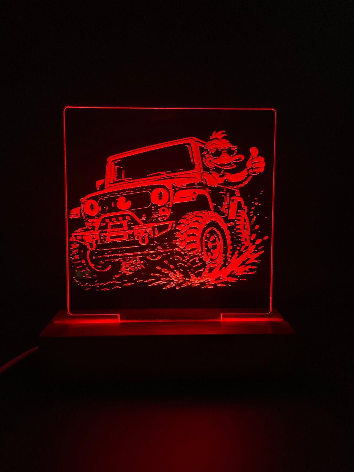 LED Acrylic Thumbs Up Duck 4x4 Decorative Sign