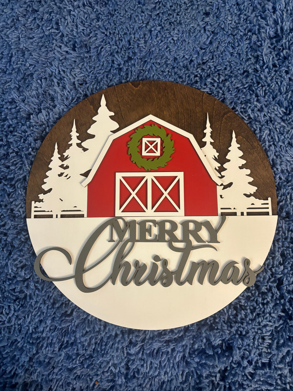 Christmas Sign-Merry Christmas Red Barn