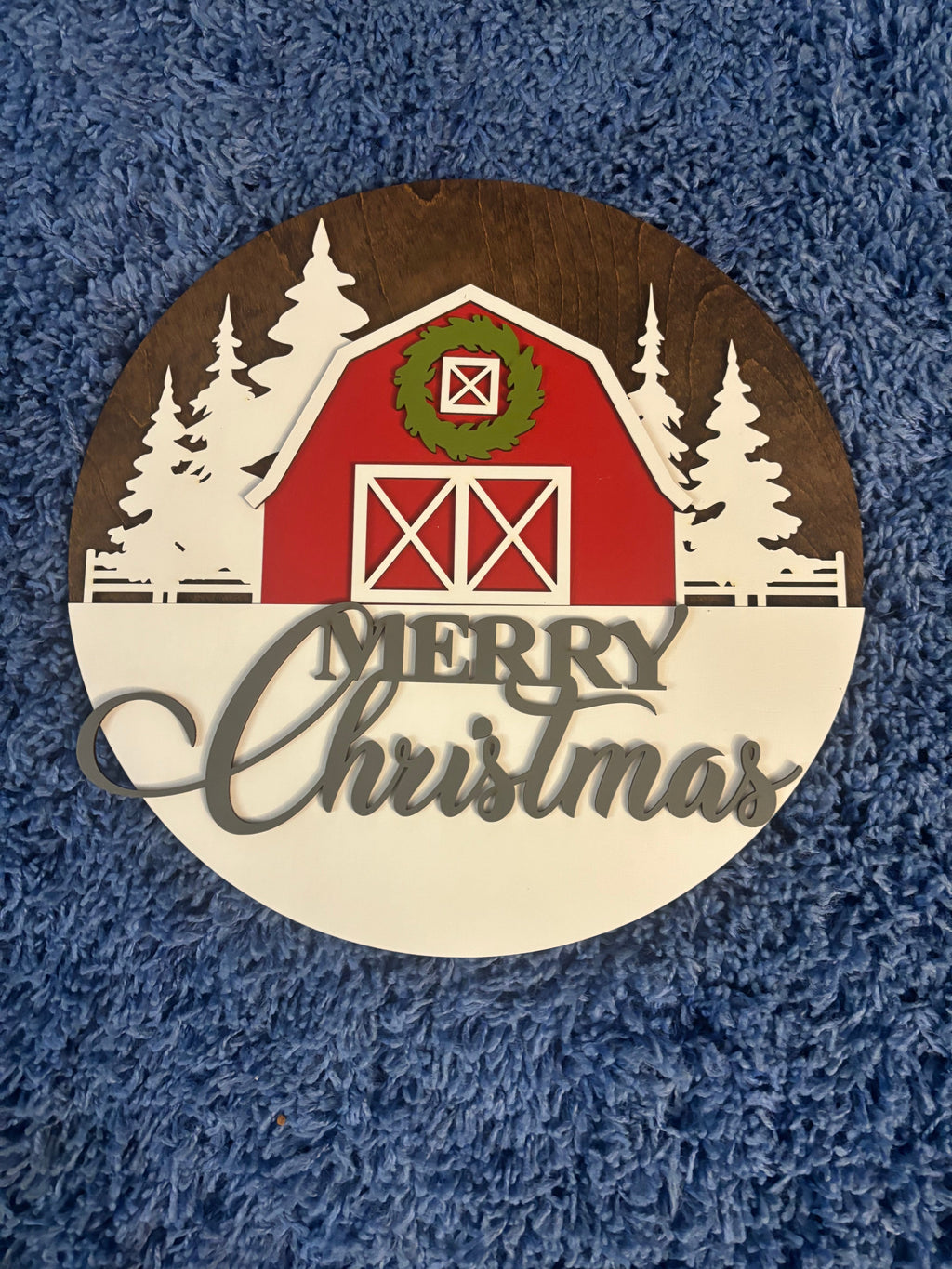Christmas Sign-Merry Christmas Red Barn