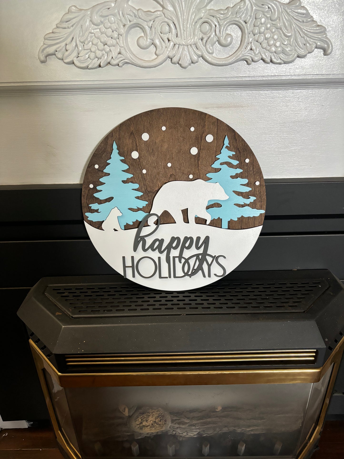 Christmas Sign - Polar Bear Happy Holidays